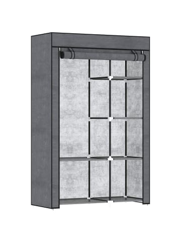 HOMCOM Stoffschrank in Dunkelgrau 103L x 43B x 162,5H cm