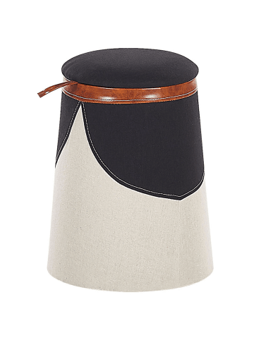 Beliani Kinderhocker APACHE in Beige/Schwarz/Braun - (W) 33 x (H) 45 x (L) 33 cm