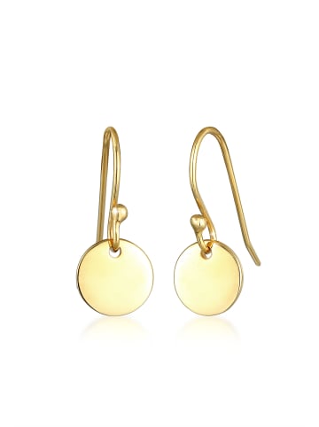 Elli Ohrringe 925 Sterling Silber Geo, Kreis, Plättchen in Gold
