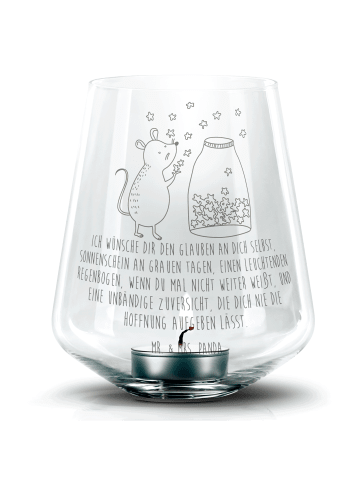Mr. & Mrs. Panda Windlicht Maus Sterne mit Spruch in Transparent