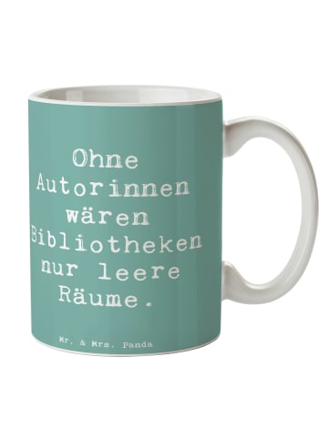 Mr. & Mrs. Panda Coffee Mug Spruch Autorin Magie mit Spruch in Meeresbrise