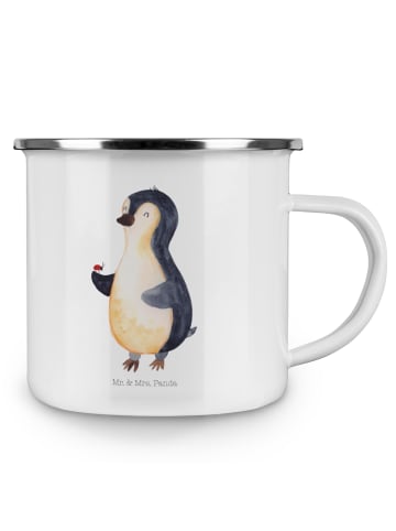 Mr. & Mrs. Panda Tasse Emaille Pinguin Marienkäfer ohne Spruch in Weiß