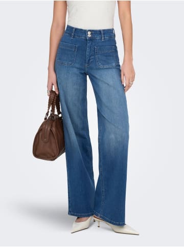 ONLY Jeans mit weitem Bein in Medium Blue Denim
