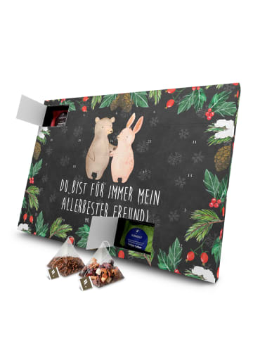 Mr. & Mrs. Panda Adventskalender Bär und Hase Umarmen mit Spruch in Kreidetafel