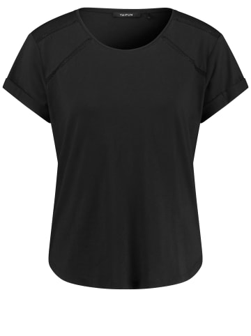 TAIFUN T-Shirt Kurzarm Rundhals in Schwarz