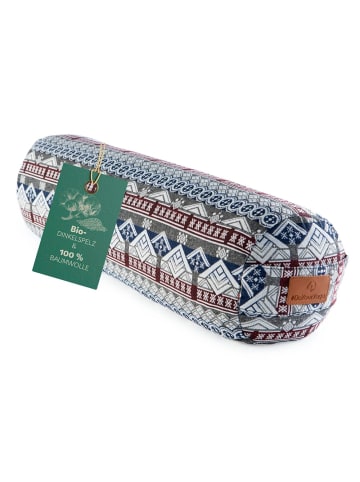 DoYourFitness Yoga-Bolster Tarik gefüllt Dinkelspelz rund Style 19 Bunt