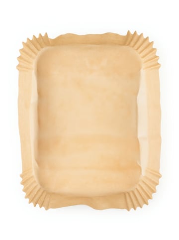 Gourmet Maxx Backpapier-Schalen für Heißluft-Fritteuse 100er-Set 22x14x4,5cm braun Braun