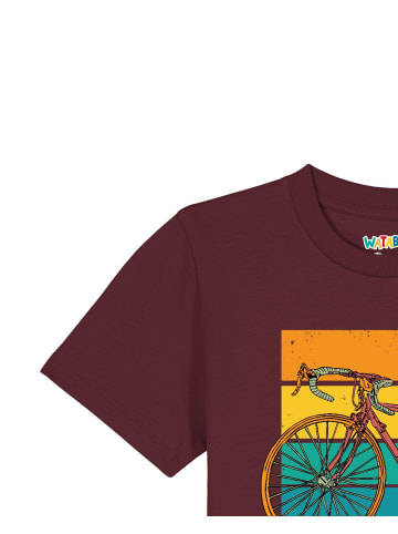 wat? Apparel T-Shirt Retro Bike in Weinrot