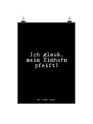 Mr. & Mrs. Panda wanddeko Ich glaub, mein Einhorn... mit Spruch in Schwarz