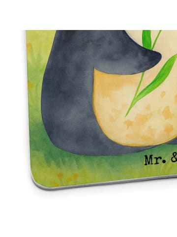 Mr. & Mrs. Panda Tischuntersetzer Pinguin Blumen Design mit Spruch in Weiß