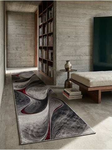 KADIMA DESIGN Teppichläufer Abstrakt pflegeleicht Wohnzimmer Schlafzimmer Flur in Rot