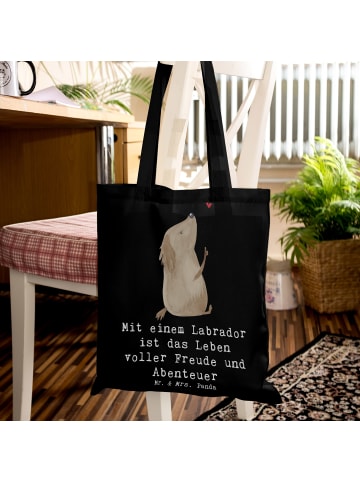 Mr. & Mrs. Panda Shopping Tasche Labradorleben mit Spruch in Schwarz