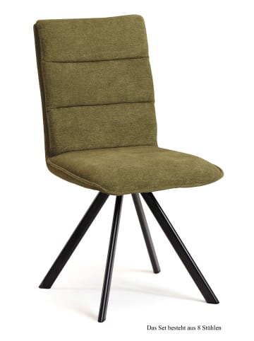 58 aufm Kessel ESSZIMMERSTUHL (8er-Set) Debbi 47x92x60 Schwarz/Olivgrün