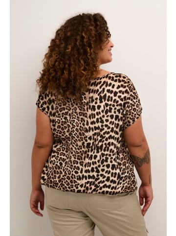 KAFFE curve Kurzarm-Bluse KCami Loose fit in Classic Leopard