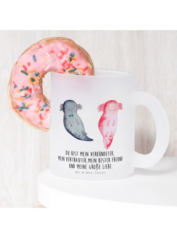 Mr. & Mrs. Panda Trinkbecher Axolotl Freundin mit Spruch in Transparent