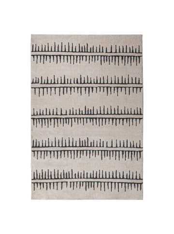 KADIMA DESIGN Teppich Hochflor Skandinavisch minimalistisch gestreift in Creme-Schwarz
