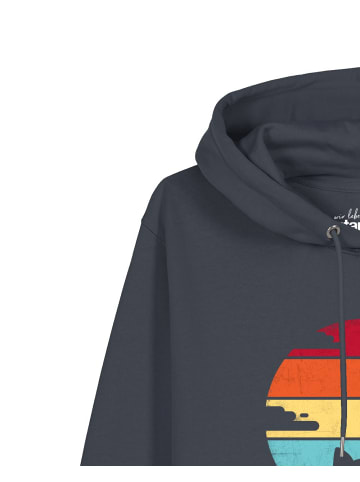 wat? Apparel Sweatshirt Retro Sunset Cat in India Ink Grey