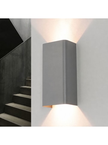 Licht-Erlebnisse Wandlampe (B)11.5 x (H)23 cm in Grau