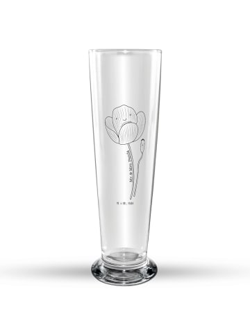 Mr. & Mrs. Panda Bierglas Blume Mohnblume ohne Spruch in Transparent