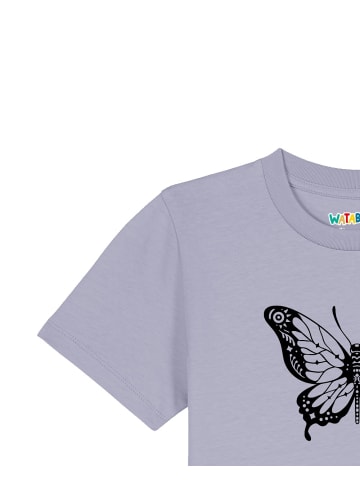 wat? Apparel T-Shirt Schmetterling in Lavender