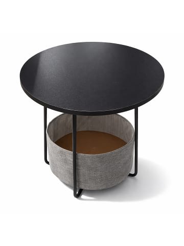 relaxdays Beistelltisch in Schwarz/ Dunkelgrau - (H)50 x Ø 45 cm