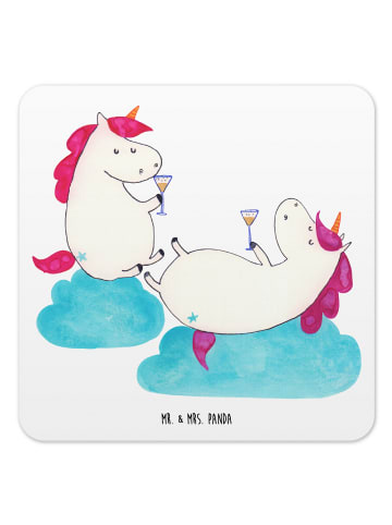Mr. & Mrs. Panda Bierfilz Einhorn Sekt ohne Spruch in Weiß