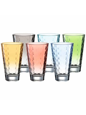 LEONARDO 6er Set Trinkgläser Optic 200 ml in bunt