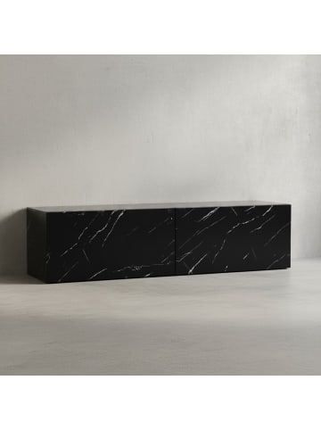 KADIMA DESIGN Lowboard Hängend Marmor-Optik 120x30x30 cm TV-Schrank, Design in Schwarz