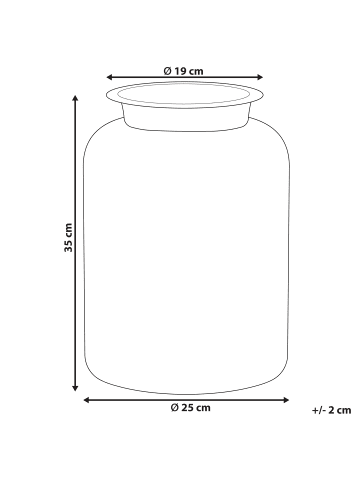 Beliani Blumenvase VINDALOO in Grün - (W) 25 x (H) 35 x (L) 25 cm