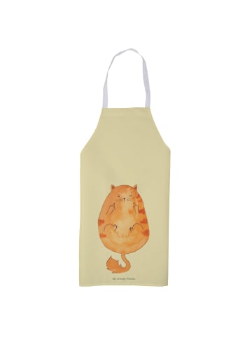 Mr. & Mrs. Panda Schürze Katze Frühaufsteher ohne Spruch in Gelb Pastell
