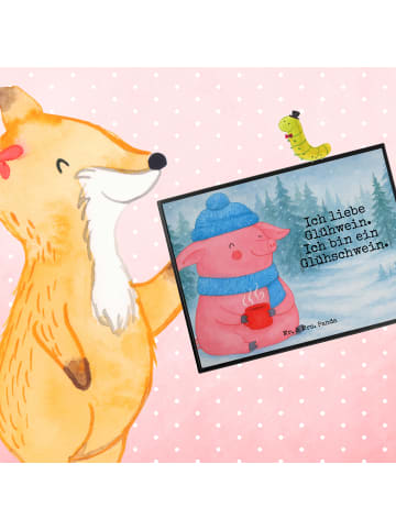 Mr. & Mrs. Panda Schreibunterlage Schwein Glühwein Design mit Sp... in Weiß