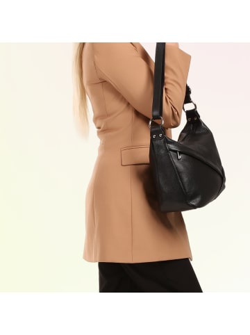 Toscanto Leder Schultertasche Toscanto Tasche schwarz ca. 35cm