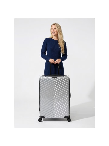 Redolz Essentials 18 4 Rollen Trolley 76 cm mit Dehnfalte in Metallic-Silver Shiny