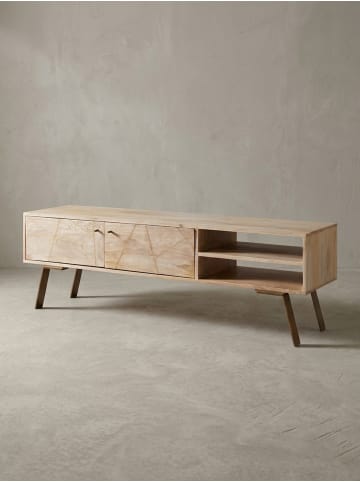 KADIMA DESIGN HiFi Lowboard SIKAR Massivholz Landhaus TV Kommode 145x47x35cm,