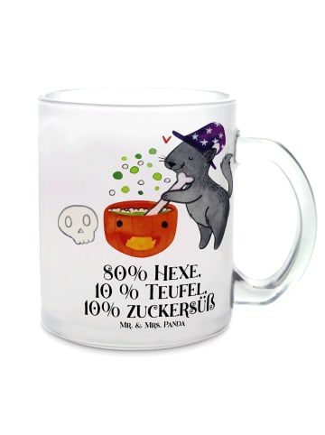 Mr. & Mrs. Panda Teeglas Kater Hexenkessel mit Spruch in Transparent