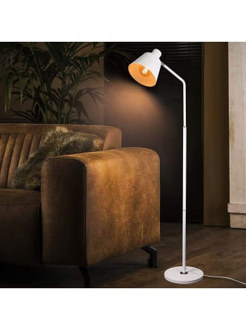 ZMH Stehlampe H 166cm in weiß 1-flammige E27 Vintage drehbar