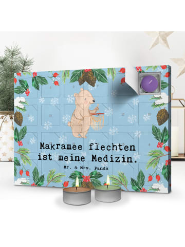Mr. & Mrs. Panda Adventskalender Bär Makramee mit Spruch in Eisblau