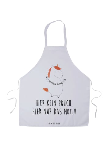 Mr. & Mrs. Panda Kochschürze Einhorn Dankeschön mit Spruch in Weiß