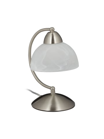 relaxdays Tischlampe in Silber - (H)25 cm
