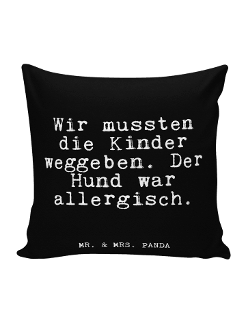 Mr. & Mrs. Panda Deko Kissen Wir mussten die Kinder... mit Spruch in Schwarz