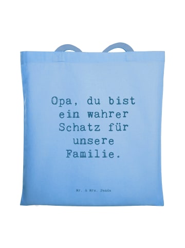 Mr. & Mrs. Panda Canvas Bag Spruch Opa Schatz mit Spruch in Sky Blue