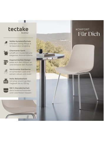 tectake Kunststoffstuhl, Belastbarkeit 120 kg, 46 x 55 x 80,5 cm