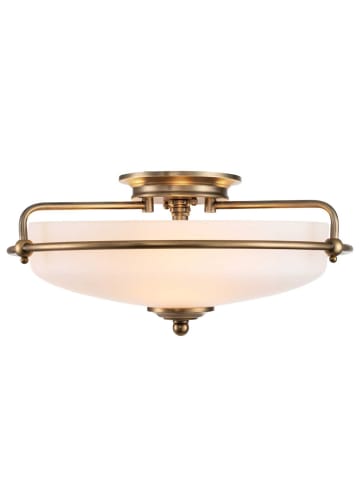 Licht-Erlebnisse Deckenlampe Ø 42.2 x (H)19.4 cm in Messing Antik Weiß