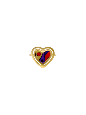 IZIA Women Adjustable Ring in Gold Multicolor