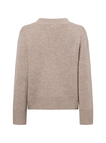 Marie Lund Strickpullover aus Merinowolle in beige - 0001