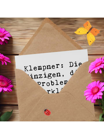 Mr. & Mrs. Panda faltkarte Spruch Klempner Experten mit Spruch in Weiß