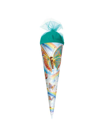 Geschwister-Schultüte klein 50 cm Rainbow Butterfly in Grün