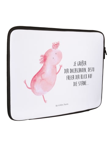 Mr. & Mrs. Panda Notebook Tasche Axolotl Tanzen mit Spruch in Weiß