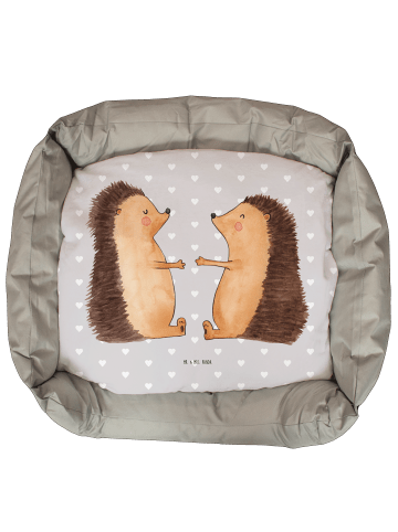 Mr. & Mrs. Panda Katzenbett Igel Liebe ohne Spruch in Grau Pastell