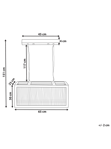 Beliani Pendelleuchten PENNA in Braun - (W) 65 x (H) 151 x (L) 25 cm